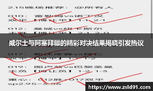 威尔士与阿塞拜疆的精彩对决结果揭晓引发热议